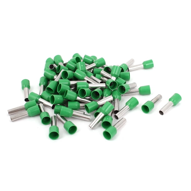 80 Pcs 6mm2 Terminales de cable de crimpado aislados con funda de ferrule verde