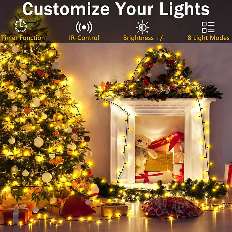 1000 LED Christmas Lights Outdoor Indoor String Lights with 8 Modes Remote  Controller Plug in for Tree Room Yards Christmas Decor 