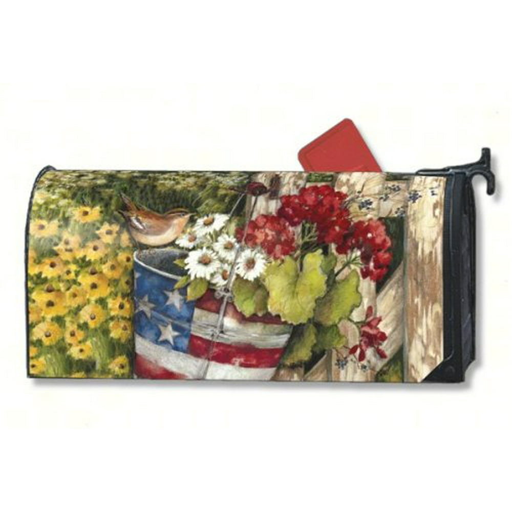 Patriotic Pail Mailbox Cover 02039, Part of Works collection of