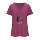 thumbnail image 3 of Camisetas Casuales de las Mujeres Gradiente Día de la Independencia Impreso Cuello Redondo, Blusa de Manga Corta para Diario, Fiesta Y Primavera Verano, 3 of 3