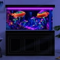 thumbnail image 3 of Blacklight Mushroom Aquarium Background UV Reactive Background Starry Sky Terrarium Background with 10 EVA Double-Sided Tape, 48X24IN, 3 of 5