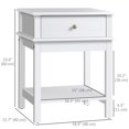 thumbnail image 3 of HOMCOM Nightstand, Accent End Side Table with Drawer and Storage Shelf, 3 of 10