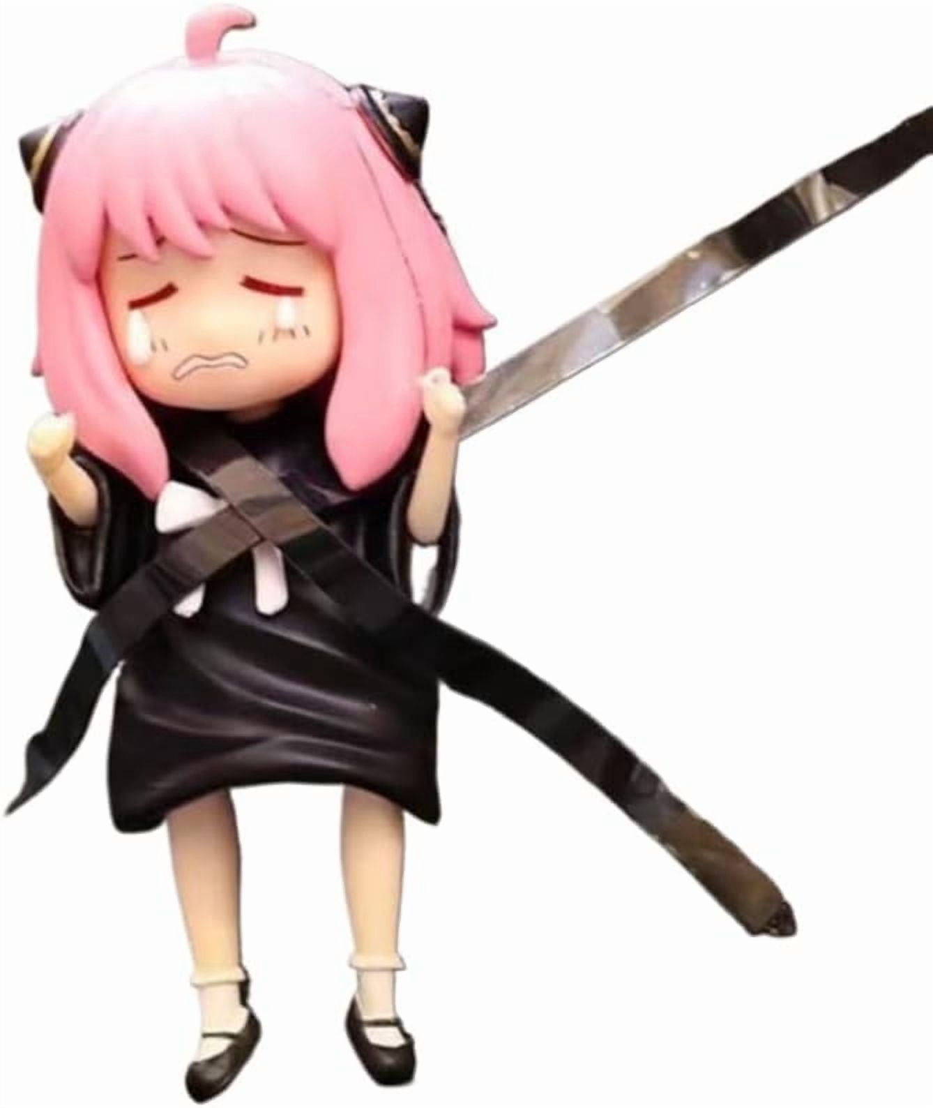 Newly Anya Figure Q Version Crying Anya Action Figures 11cm/4.3inch Handmade PVC Anime Manga Character Model Statue Craft Gifts