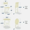 thumbnail image 3 of Best Choice Products 3-Piece Small Bistro Set, Folding Patio Furniture Set of 2 Chairs and Table - Cream, 3 of 9