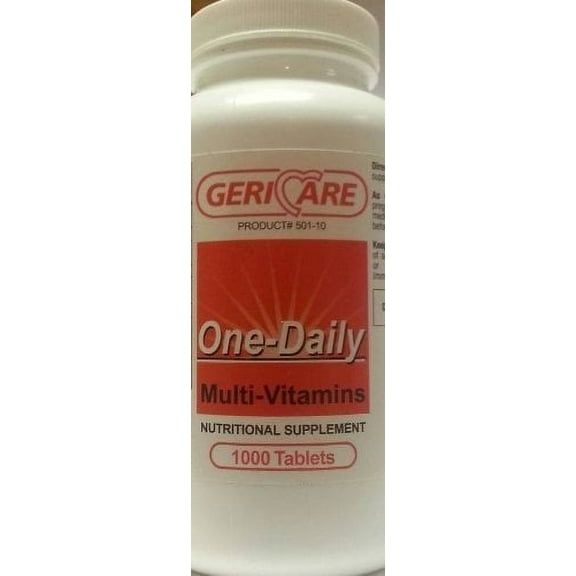 GeriCare One-Daily Multi-Vitamins Nutritional Supplement 1000 Tablets