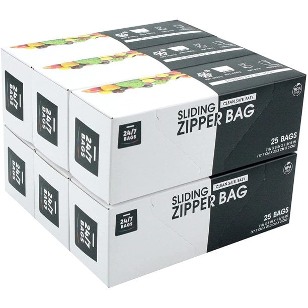 Simply Done Storage Bags, Slider, Quart Size