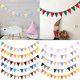 thumbnail image 2 of Guirnaldas de tela de colores para decoración, 12 banderas, guirnalda colgante de fieltro de Navidad para boda, cumpleaños, fiesta en casa, 2 of 4