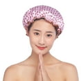 thumbnail image 3 of Limei 1Pcs Shower Hat Elastic Double Layer Soft Brim Bath Cap for Women, 3 of 7