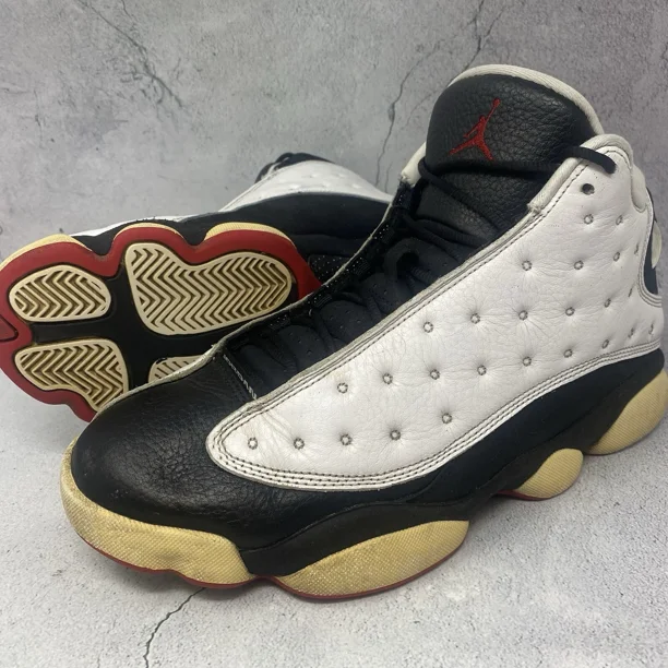 Ni - ke Ni - ke Mens Air Jordan 13 414571-104 White Basketball Shoes Sneakers Sz 10 M