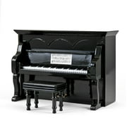 Miniature 18 Note Musical Hi-Gloss Black Upright Piano With Bench - Under the Sea (The Little Mermaid) - SWISS