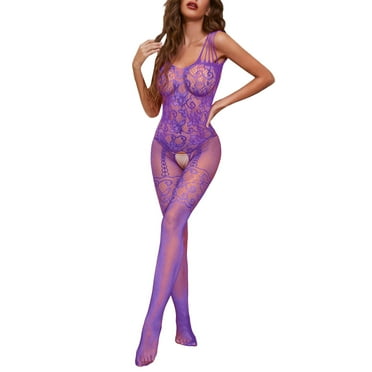 Landzoo Fishnet Bodystocking Nylon Sexy Lingerie For Women Full Body Stocking Bodysuit Full Body Fishnet Stockings Sexy lingerie
