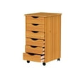 thumbnail image 1 of Pemberly Row Chariot Utilitaire Moderne en Bois Massif à 6 Tiroirs, en Pin Med, 1 of 9