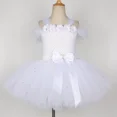 thumbnail image 4 of Disfraz de ángel de la guarda para niñas, vestido de tutú con flores blancas con purpurina para niñas pequeñas, vestido de princesa para fiesta de cumpleaños y Carnaval de Halloween, 4 of 5