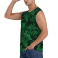 thumbnail image 3 of Picia Green Leave Fern mens Cotton Tank Undershirts , Moisture-wicking Ribbed Tanks, Lightweight Cotton Tank Undershirts-Large, 3 of 8