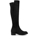 thumbnail image 4 of BLISSFUL STEP Women's Knee High Boots Chunky Heel Faux Suede Fall Winter Boots Black 10, 4 of 7