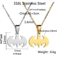 thumbnail image 5 of Bat Necklace for Men Women Stainless Steel Gold Silver Lightweight Fashion Anime Goth Cool Hippie Bat Pendant Necklace Jewelry Gift for Teens, 5 of 5
