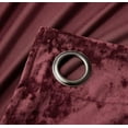 thumbnail image 6 of Chezmoi Collection Lux Burgundy Distressed Velvet Curtains 2 Panel Set, Room Darkening Luxury Velvet Grommet Top Window Drapes for Living Room Bedroom 50" W x 84" L, 6 of 9