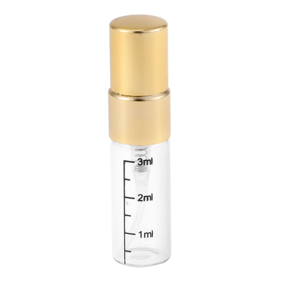 Unique Bargains Elegant Cylindrical Perfume Bottle for Bathroom 1 Pc Gold Tone oz 0.1