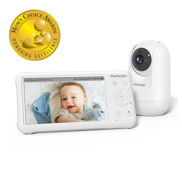 Momcozy Video Baby Monitor, 1080P 5" HD Baby Monitor with Camera and Audio, Infrared Night Vision, 5000mAh Battery, 2-Way Audio, Wide-angle View Temperature Sensor Lullabies and 960ft Range Ideal Gift