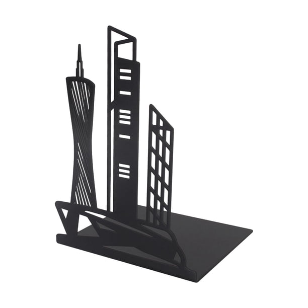 Sujetalibros de metal con silueta de arquitectura, sujetalibros, soportes para libros, libros multiusos. Estilo B