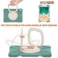 thumbnail image 5 of For iPad Air 3 10.5 Inch 2019/iPad Pro 10.5 Inch 2017 Case, 360 Rotatable Handle Stand, Shoulder Strap, Drop-Proof Design, Emerald Green, 5 of 7