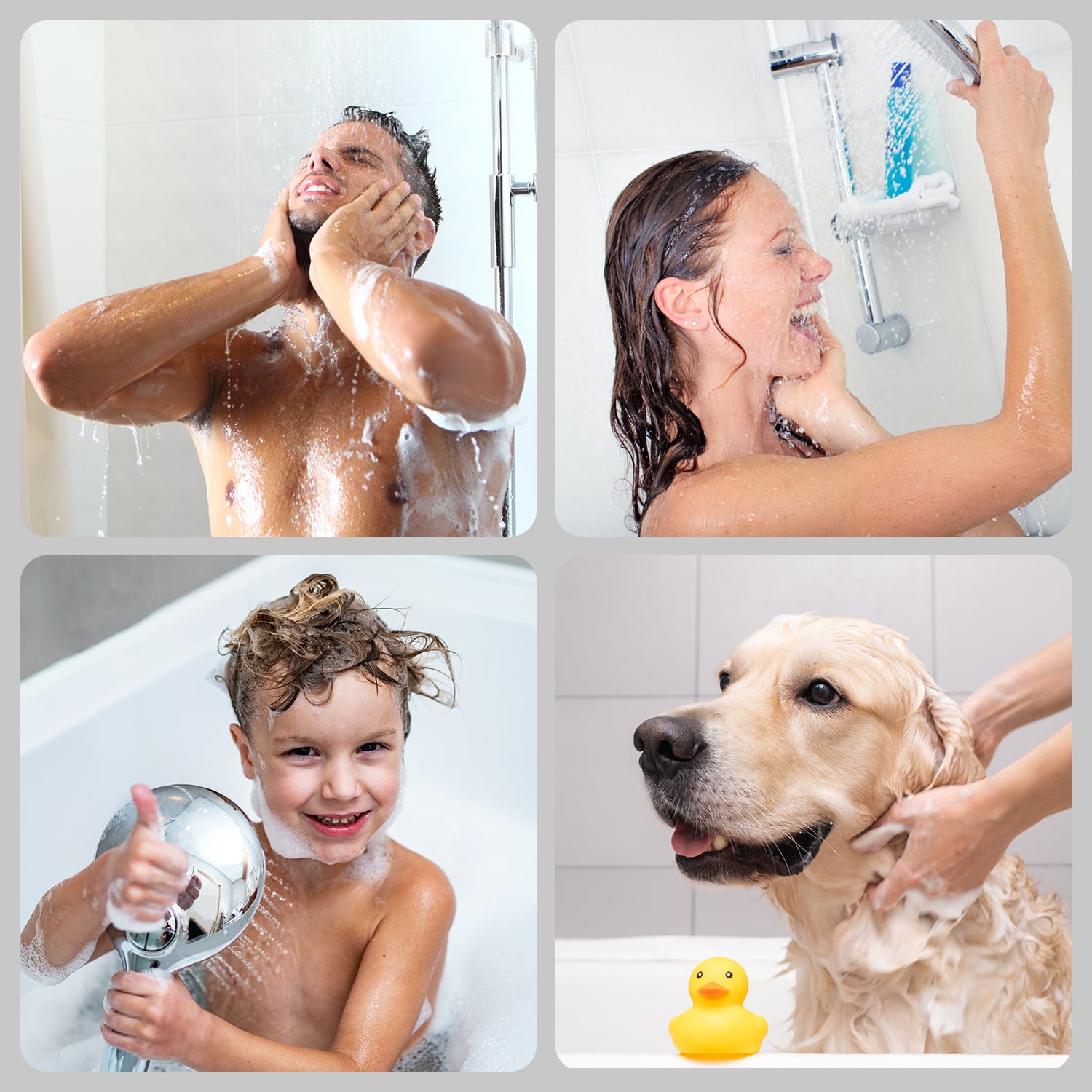 iDOO Luxury Dual Showerhead Combo, 10" Rainfall Shower Head & 5" Handheld Shower Head