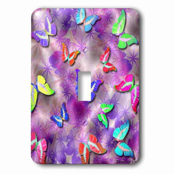 3dRose, Cosmic Dust Sparkles and Butterflies , single toggle switch