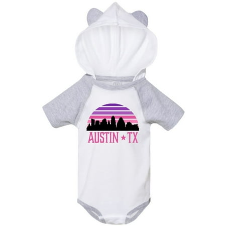 

Inktastic Austin Texas Retro Sunset Skyline Gift Baby Girl Bodysuit