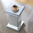 thumbnail image 6 of AUWHALEUS Indoor Modern Space Saving Tempered Glass Square End Table, Silver, 6 of 6
