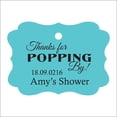thumbnail image 1 of 100 PCS Personalized Baby Shower Favors Tags Custom Quote Thank You For Popping By Baby Shower Gift Hang Tags, 1 of 1