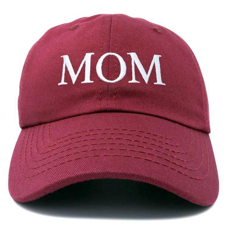 DALIX Mom Hat Women's Embroidered Cotton Baseball Cap in Maroon