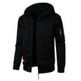 thumbnail image 7 of Zedker Men's Lightweight Zipper Hoodie Sweatshirt Jacket Winter Coat Light Thin Insulated Jacket Black L, 7 of 7