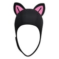 thumbnail image 4 of Capucha de buceo con orejas de gato, capucha de neopreno de 3mm, gorro de surf para bucear Negro Rosa Línea Negra, 4 of 8