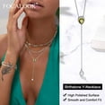 thumbnail image 3 of FOCALOOK Long Teardrop Lariat Necklace 925 Sterling Silver Birthstone Y Necklaces for Women Prom Jewelry, 3 of 9