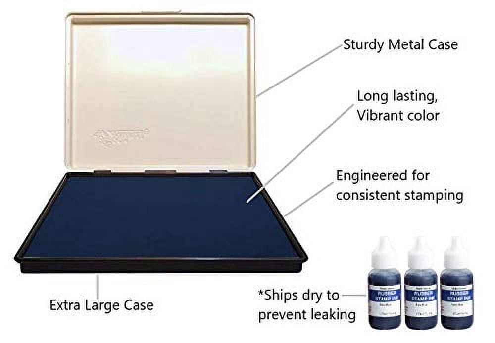 Infusion 8" x 12" Extra Large Industrial Stamp Ink Pad, Your Go To Large Stamp Ink Pad for Bright Color, Even Coverage and Durability, Navy Blue Stamp Pad