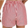 thumbnail image 6 of DeHolifer Women Shorts Striped Printed Drawstring Elastic Waisted Straight Leg Shorts with Pockets Red L, 6 of 6