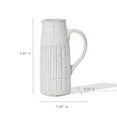 thumbnail image 5 of LuxenHome Vintage White Ribbed Terracotta Pitcher Vase with Handle, 5 of 6
