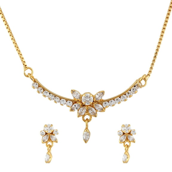 Efulgenz Indian Bollywood Ethnic Traditional Mangalsutra Pendant Necklace with Chain and Earrings Jewelry for Women