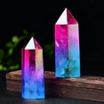 thumbnail image 3 of Natural Electroplated Clear Quartz Iridescent Color-Enhanced Crystal Point, Spiritual and Healing Energy Decor, 3 of 5