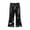 Black, variant on BLVB Girls Shiny Flare Pants Loose Fit Dance Bell Bottoms Elastic Waist Sparkly Wide Leg Trousers for Toddler Kids(Silver,14-15Years)