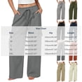 thumbnail image 3 of TFEOQRY Womens Cargo Pants with Pockets Elastic Waist Drawstring Solid Color Loose Casual Wide Leg Pants, 3 of 7