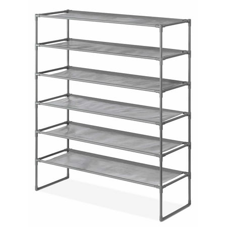 Whitmor Spacemaker Storage Rack 6-Tier Shelving, Gunmetal Gray