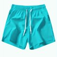thumbnail image 4 of Gibobby Mens Shorts Mens Elastic Waist Drawstring Shorts Casual Classic Fit Stretch Flat Front Shorts with Pockets for Men Elastic Shorts For Men(XXL,Sky Blue), 4 of 5