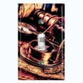 thumbnail image 1 of Metal Light Switch Plate Cover Vintage World Map Telescope Compass MAP002, 1 of 13
