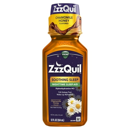 Vicks ZzzQuil Liquid Sleep Aid, Non-Habit Forming, Chamomile Honey, 12 fl oz