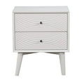 thumbnail image 1 of Alpine Furniture Tranquility 2 Drawer Wood Bed Side Table Nightstand, White, 1 of 6