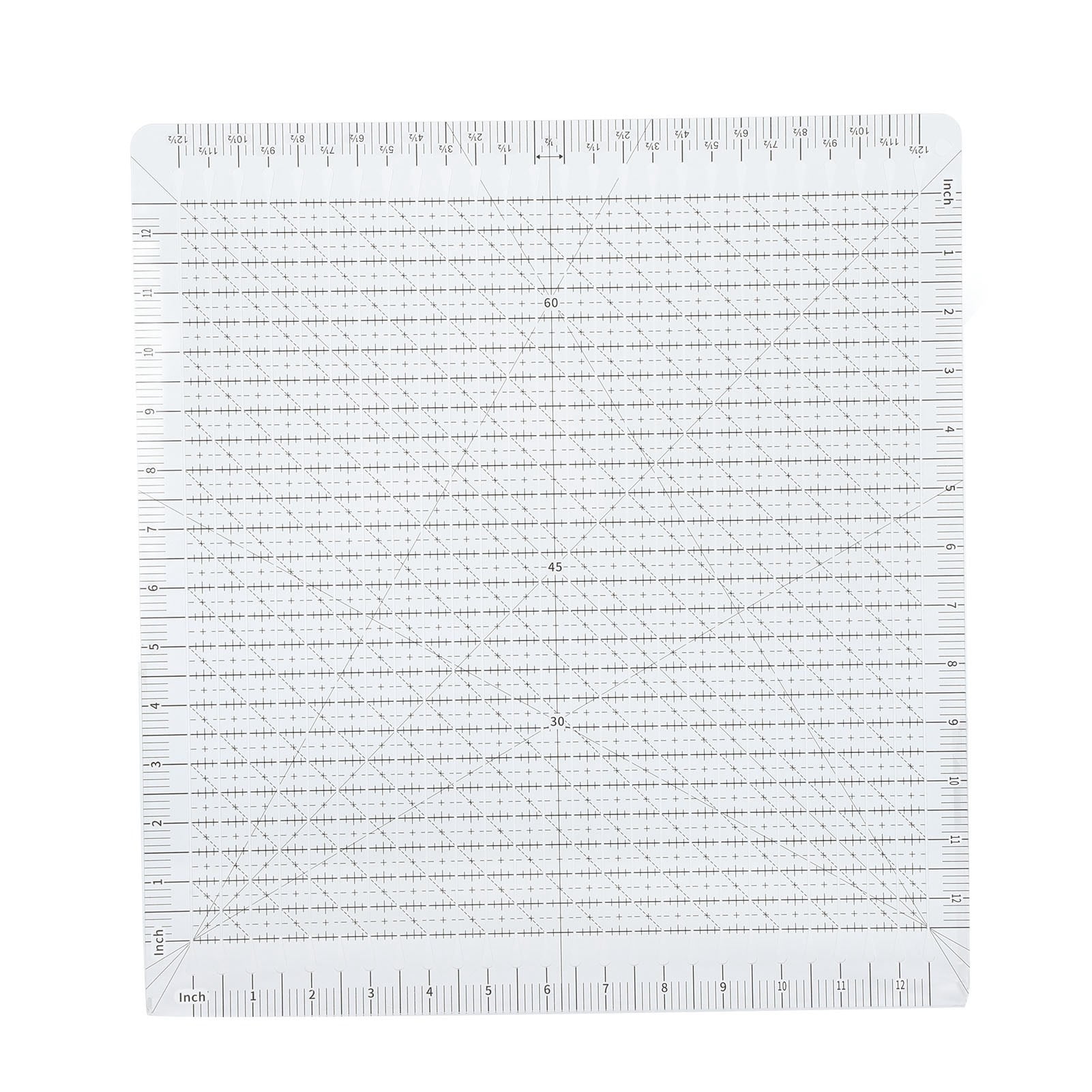 12" Quilting Ruler With Black Grid, Accurate Acrylic For Sewing  Craft Projects