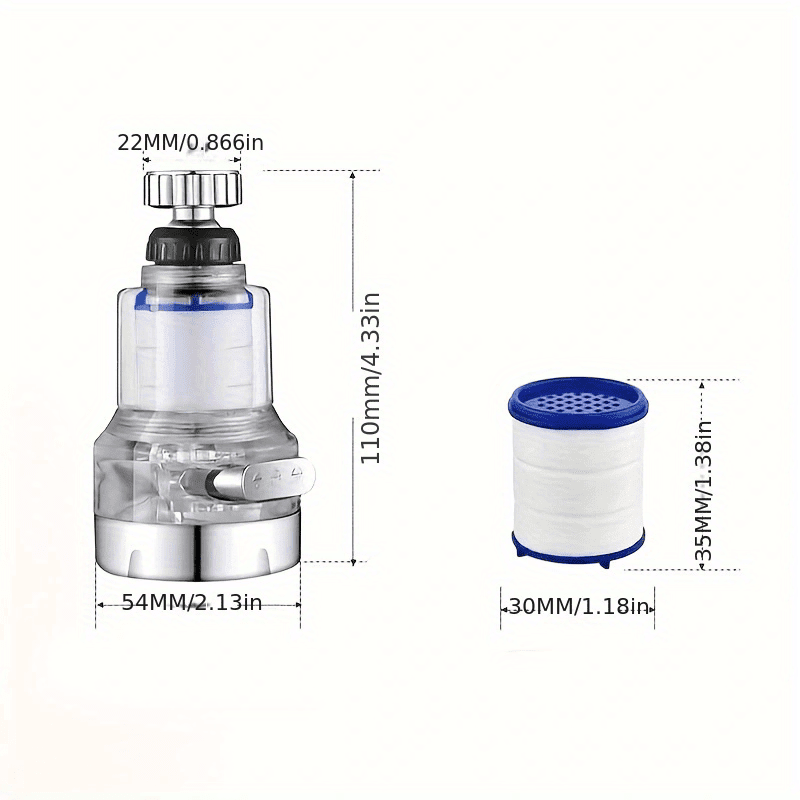 360° Rotating Faucet Spray Head, Kitchen Tap Aerator, Universal Faucet Extender with Filter, 3 Modes Rotatable Extension Faucet Filter Nozzle, Kitchen Tap Water Filter Bubbler