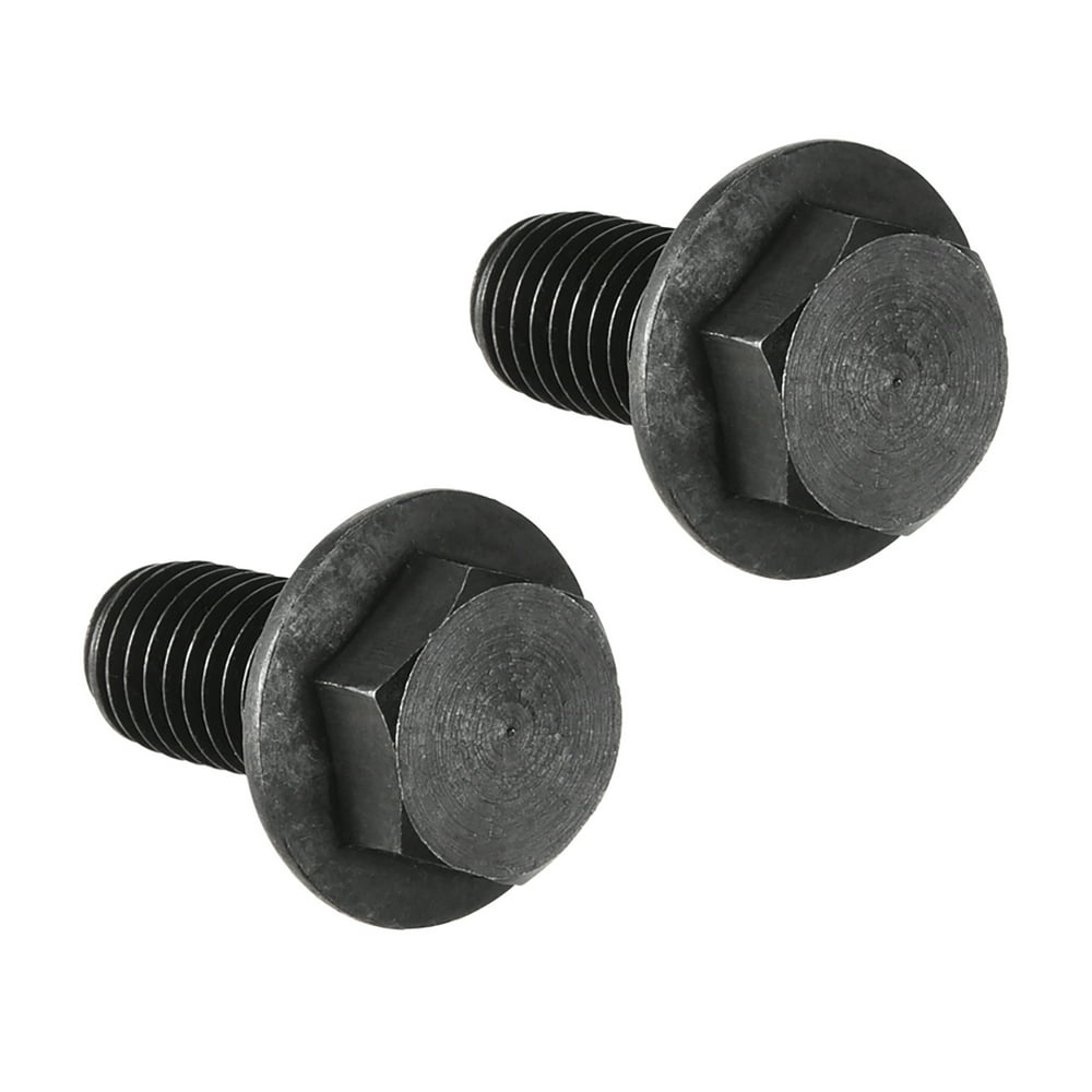 M10x20mm Hex Flange Bolts Left Hand Thread 8.8 Grade Black 2pcs