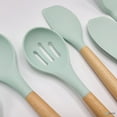 thumbnail image 5 of Elyon Tableware® 9-Piece Mint Green Colored Silicone Kitchen Utensils Set with Wooden Handles, 5 of 6